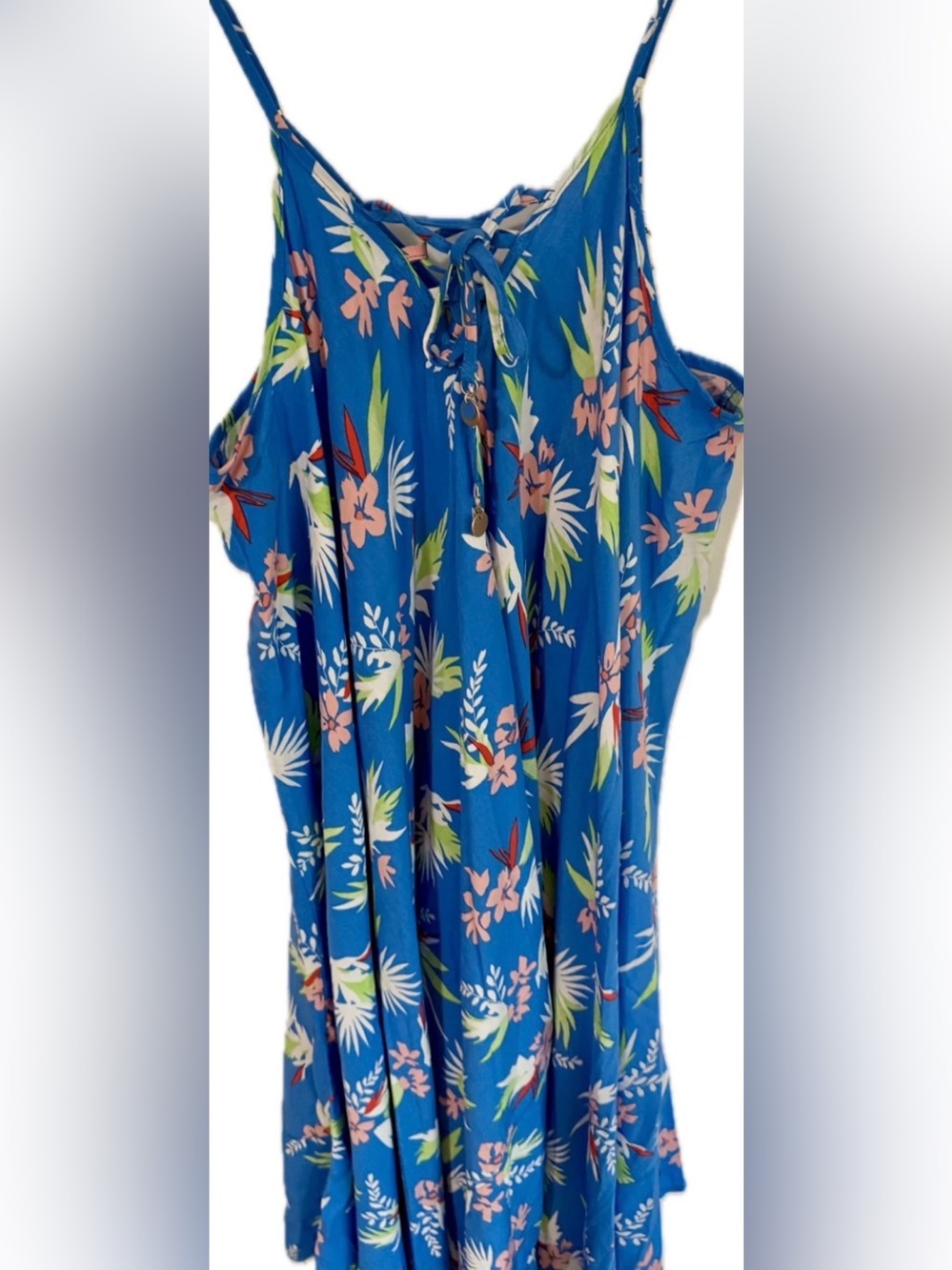 Jessica Simpson Tropical Floral Beach Dress | Large | NWT | Great Summer Blue